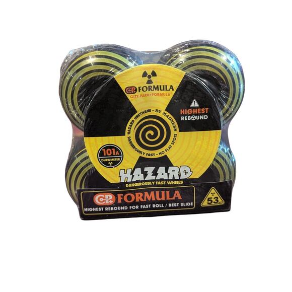 Hazard City Park + Formula 53mm Set Of 4 Skateboard Wheels 10176006 Black Sealed - Picture 1 of 2
